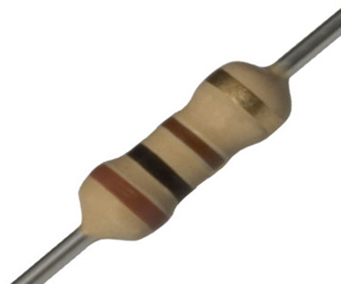 Resistor com faixas coloridas representando sua resistência